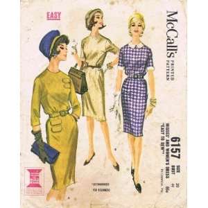  McCalls 6157 Sewing Pattern Misses Dress Slim Gored Size 