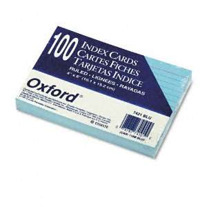  Oxford® Ruled Index Cards, 4 x 6, Blue, 100 per Pack 