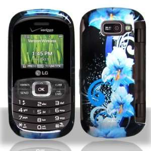 iNcido Brand LG Octane VN530 Cell Phone Blue Flower Protective Case 