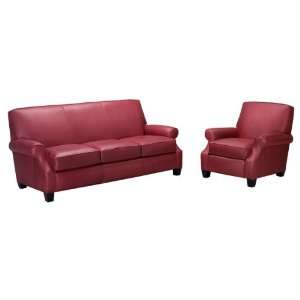  Tyler Leather Full Sleeper Sofa & Recliner Set w/ Down 