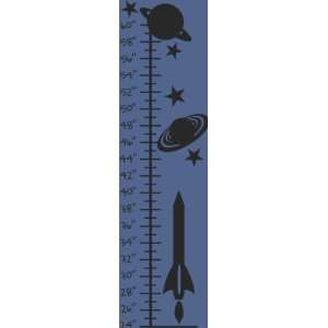  Room Spaceship Planets Stars Astronauts Space Vinyl Wall Growth Chart