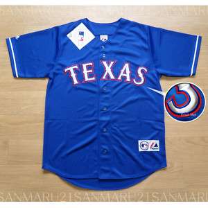 Texas Rangers Majestic SEWN Mens jersey Blue Large NWT  
