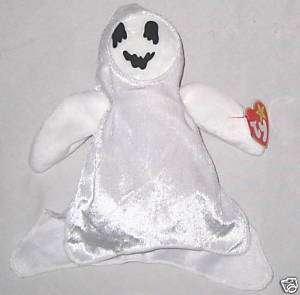 White Ghost Beanie Baby Ty Sheets October Teddy Bear  