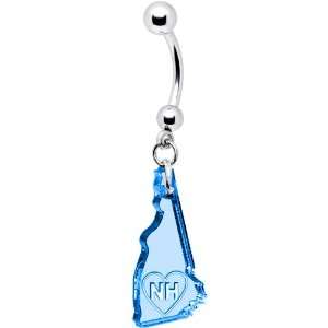  Light Blue State of New Hampshire Belly Ring Jewelry