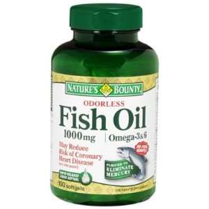  Natures Bounty  Fish Oil Odorless (Enteric Coated), 1000mg 