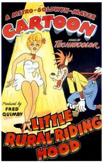 TEX AVERY CARTOON POSTER LITTLE RURAL RIDING HOOD  UNIQUE AT  ONLY 
