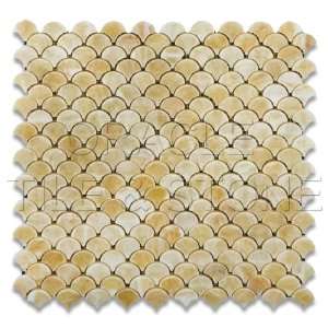  Honey Onyx Polished Fan Mosaic Tile   Box of 5 sq. ft 