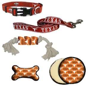  Texas Longhorns Dog Collar, Lead, & Toy Gift Set Pet 
