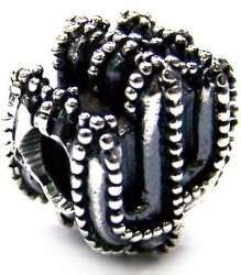 Biagi Cactus Sterling Silver Bead Charm for European Bracelets  