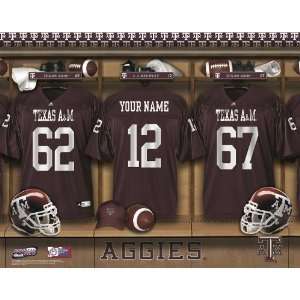  Personalized Texas A&M Football Locker Room Print Sports 