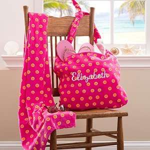  Personalized Beach Tote Bag & Beach Towel with Name   Pink 