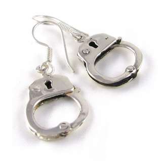 Sterling 925 Silver Designer Handcuff Earrings Gift Box  