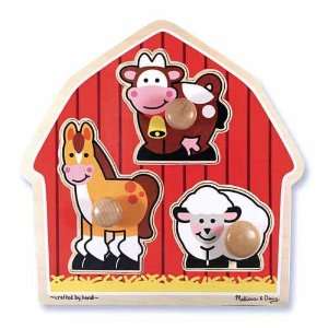   and Doug #2054 Barnyard Animals Jumbo Knob Puzzle Toys & Games