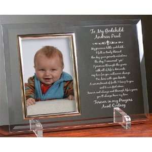  CHILD BEVELED GLASS PICTURE FRAME PERSONALIZED FREE