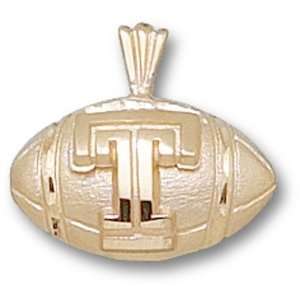 Temple University T Football Pendant (Gold Plated)  