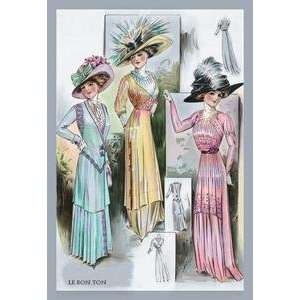  Vintage Art Bon Ton A Trio in Pastels and Hats   13379 1 