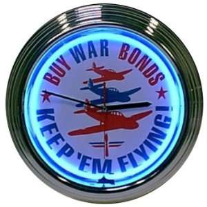 WAR BONDS NEON CLOCK 
