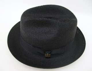 Biltmore Black on Black Milan Straw Fedora Dress Hat  