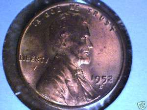 1952 S Red BU Lincoln Cent from old album  