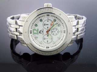 Techno Master 12 Diamond Watch TM 2108 with Metal Band White Face 