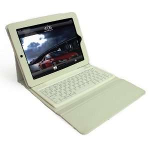  White Apple iPad2 boothtooth wireless keyboard PU leather 