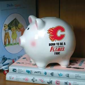 Calgary Flames Memory Company Born to Be Piggy Bank NHL Hockey Fan 
