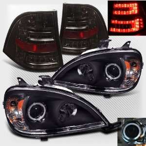 Eautolight Mercedes ML Class W163 Projector Headlights Black with LED 