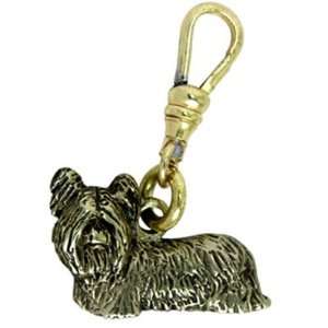  Skye Terrier Brass Charm glitzs Jewelry