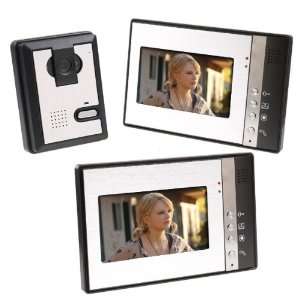 com 7 Inch Video Door Phone Doorbell Intercom Kit 1 camera 2 monitor 