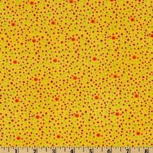  44 Wide Goofy Geckos Speckles Yellow Fabric By The Yard 