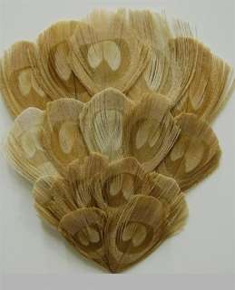 ONE PEACOCK FEATHER PAD   Natural Bleached; Headband  