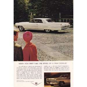  1964 Ad White Cadillac Motor Car Coupe Deville Original 