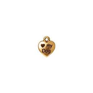  TierraCast Antique Gold (plated) Love My Dog Charm 10x12mm 