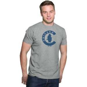 Chicago Cubs Fashion T Shirt Majestic Select Heather Grey Cubs 1908 