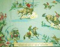 WESTERN RODEO SCENES ON PALE BLUE BACKGROUND 4 PIECES  