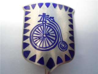 1905 SIVER/ENAMEL PENNY FARTHING CYCLE STICK PIN BROOCH  