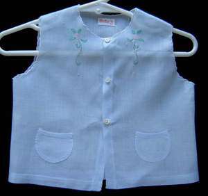 Vintage Blue embroidered Diaper Shirt Dressy  