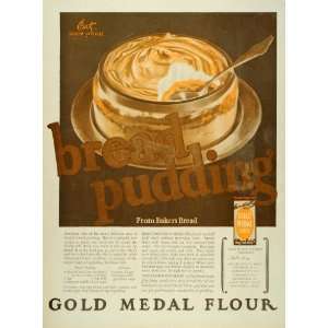  1924 Ad Bread Pudding Wheat Washburn Gold Medal Flour 