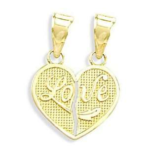  Breakable Heart Pendant Love 14k Yellow Gold Charm Jewel 