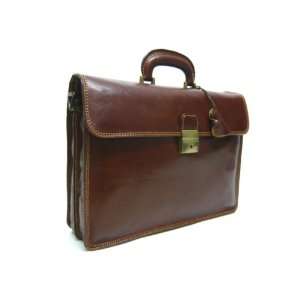  Pellevera Abetone Italian Leather Briefcase Laptop Case 