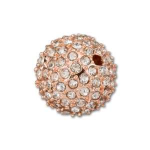  Rose Gold Plated Crystal Round Pavé Bead, 14mm Arts 