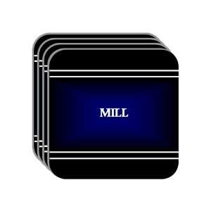 Personal Name Gift   MILL Set of 4 Mini Mousepad Coasters (black 