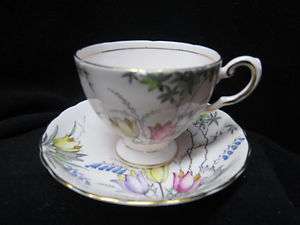   English Bone China Pink/Gold Floral Cup/Saucer Made in England  