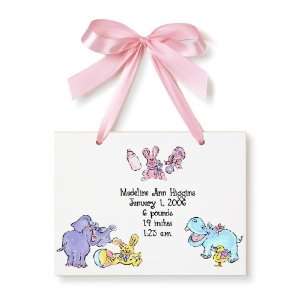  Personalized Birth Certificate   Animals Girl Baby