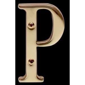  House Numbers Bright Brass, 3 House Letter P