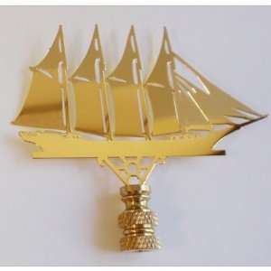  Copper Mermaid Brass 4 Mast Schooner Wall Hanging Finial 