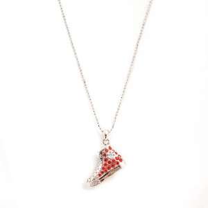  Converse Sneaker Red on Silver Tone Charm and Chain 