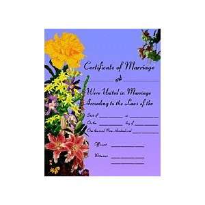  Marriage Certificate with Gorgeous Wildflowers Office 