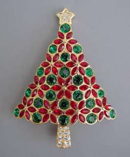 Swarovski Crystal $135 Christmas Tree Annual Pin 2006 Holiday sterling 