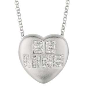  Sweethearts Diamond 17mm Heart BE MINE Necklace 1/8ctw 